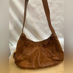 Donald J Pliner Leather/Antique Vanchetta Handbag Lined Nyma-46 Camel